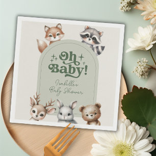 Woodland Forest Animals Baby Shower Paper Napkin
