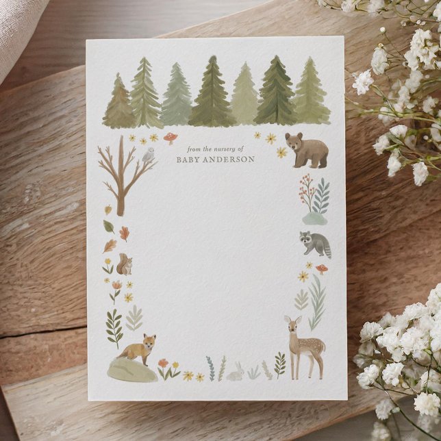 Woodland Forest Animals Baby Shower Thank You Card (Creator Uploaded)
