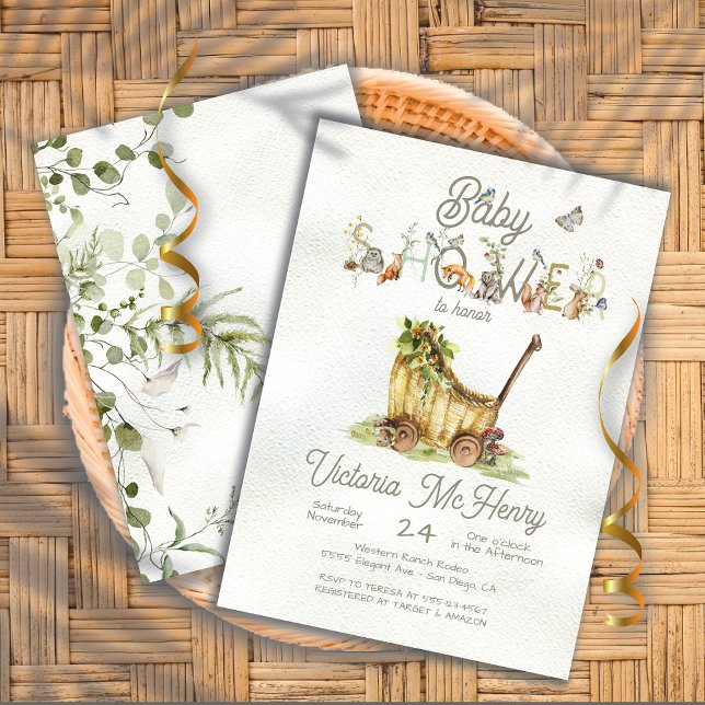 Woodland Forest Animals Boho Baby Shower Invitation (Creator Uploaded)