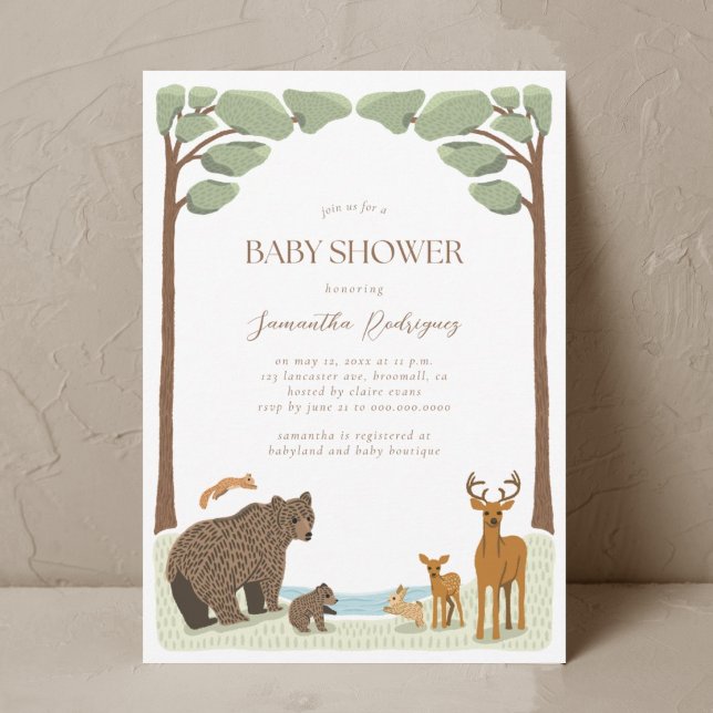 Woodland Forest Animals Boy Baby Shower Invitation (Creator Uploaded)