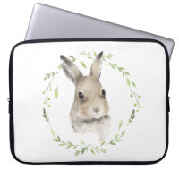 Woodland Forest Animals Bunny Name Watercolor 