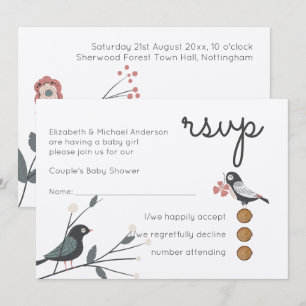 Woodland Forest Animals Couples BABY SHOWER Invitation