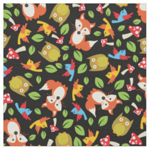Woodland Forest Animals Cute Baby Nursery Kids Fabric