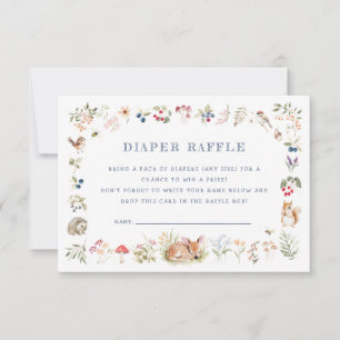 Woodland Forest Animals Diaper Raffle Card