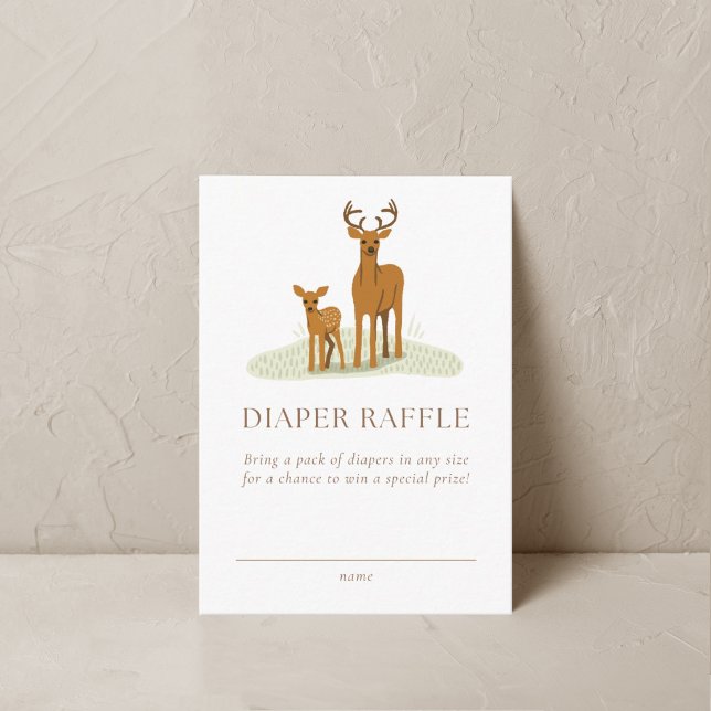 Woodland Forest Animals Diaper Raffle Enclosure Card (Creator Uploaded)
