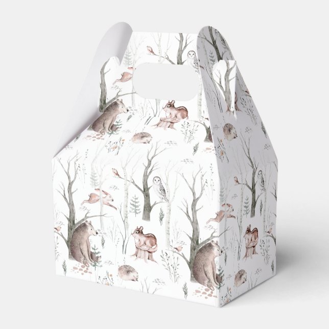 Woodland Forest Animals Favour Box (Front Side)