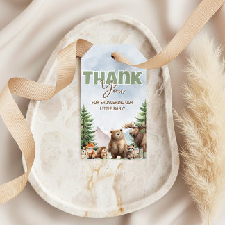 Woodland Forest Animals Favour Thank You Tag