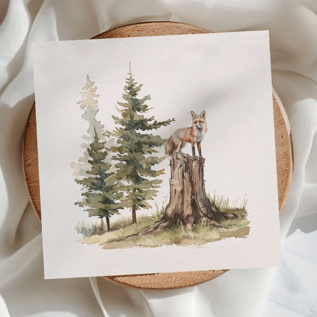Woodland Forest Animals | Fox Baby Shower Napkins (Creator Uploaded)