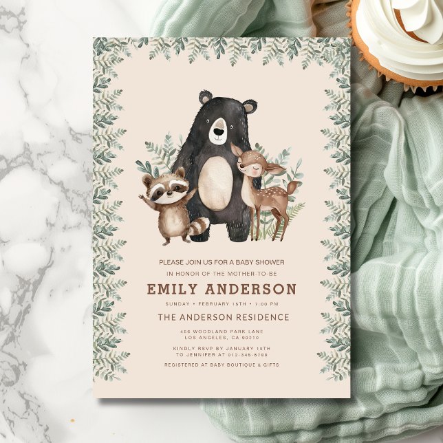 Woodland Forest Animals Gender Neutral Baby Shower Invitation (Creator Uploaded)