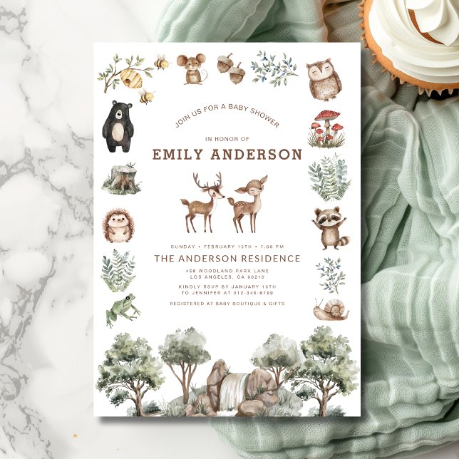Woodland Forest Animals Gender Neutral Baby Shower Invitation (Creator Uploaded)