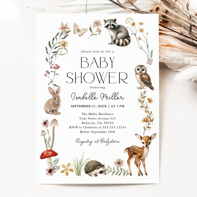 Woodland Forest Animals Gender Neutral Baby Shower Invitation (Creator Uploaded)