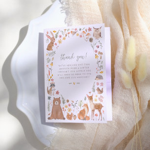 Woodland Forest Animals Gender Neutral Baby Shower Thank You Card
