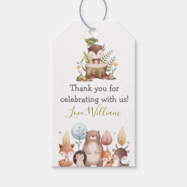 Woodland Forest Animals Gift Tags (Front)