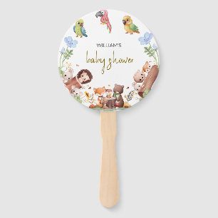 Woodland Forest Animals Hand Fan