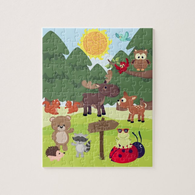 Woodland Forest Animals Kids Puzzle (Vertical)