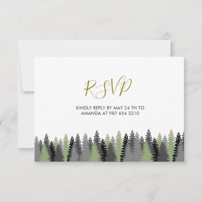 Woodland Forest Animals  RSVP Card (Front)