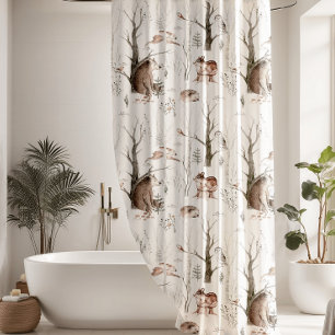 Woodland Forest Animals Shower Curtain