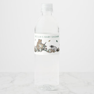 Woodland Forest Animals Storybook Baby Shower Water Bottle Label