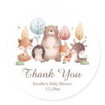 woodland forest animals thank you baby shower cute