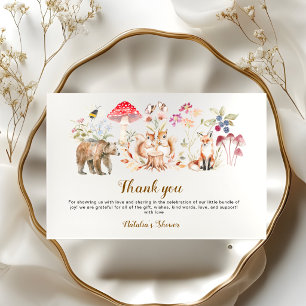 Woodland Forest Animals Thank You Card Baby Shower
