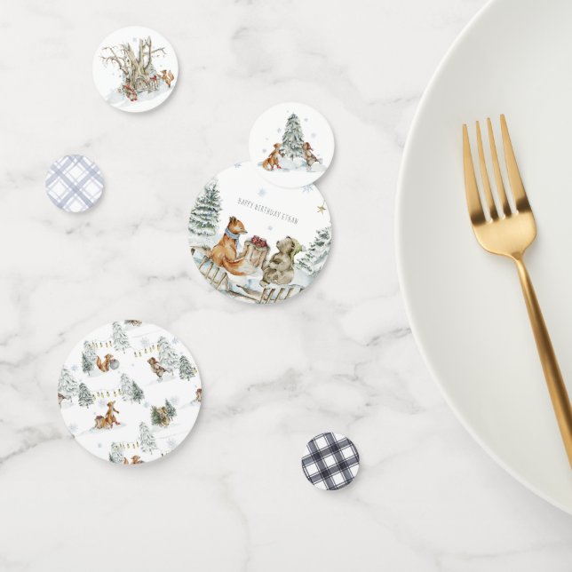 Woodland Forest Animals | Winter Birthday Party  Confetti (Group)