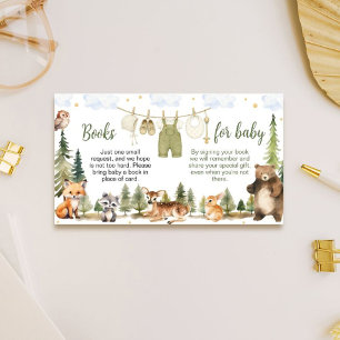 Woodland Forest Baby Shower Books For Baby Enclosure Card