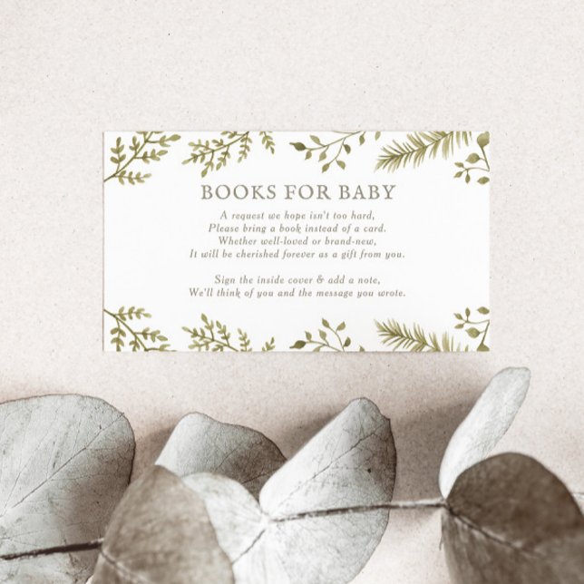 Woodland Forest Baby Shower Books for Baby Enclosure Card (Creator Uploaded)