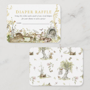 Woodland Forest Baby Shower Diaper Raffle Enclosure Card