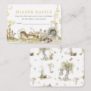 Woodland Forest Baby Shower Diaper Raffle Enclosure Card