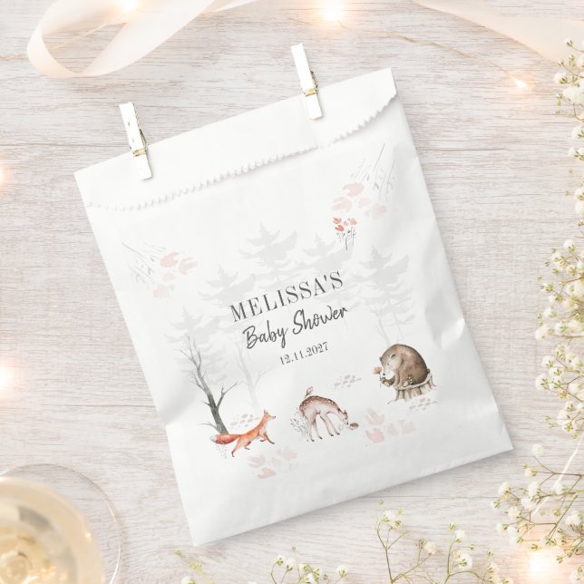 Woodland Forest Baby Shower Favour Bags (Clipped)