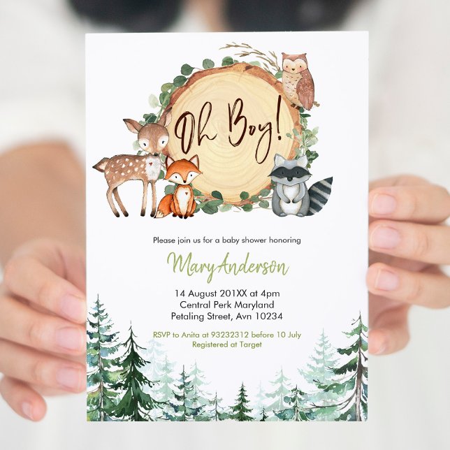 Woodland Forest Baby Shower Invite (Creator Uploaded)