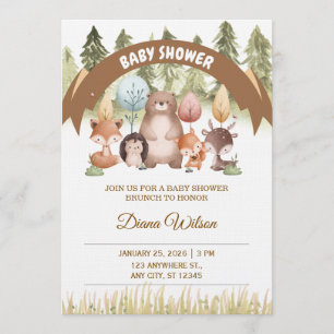Woodland Forest Baby Shower Invite