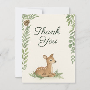 Woodland Forest Baby Shower Thank You Card