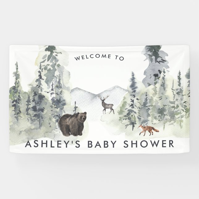 Woodland Forest | Baby Shower Welcome Banner (Horizontal)