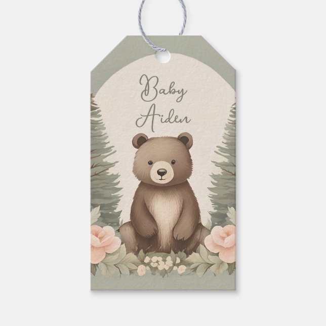 Woodland Forest Bear Gift Tags (Front)