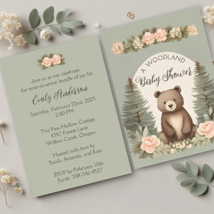 Woodland Forest Bear Invitation