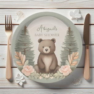 Woodland Forest Bear Paper Plate