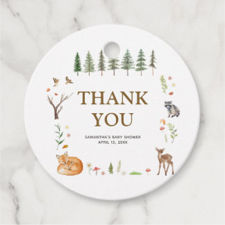 Woodland Forest Boho Baby Shower Favour Tags