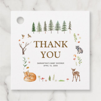 Woodland Forest Boho Baby Shower Favour Tags