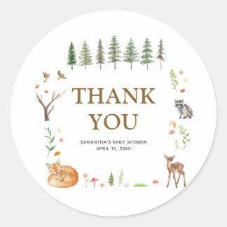 Woodland Forest Boho Baby Shower Sticker