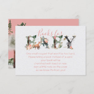 Woodland Forest Books for Baby Shower girl Invitation