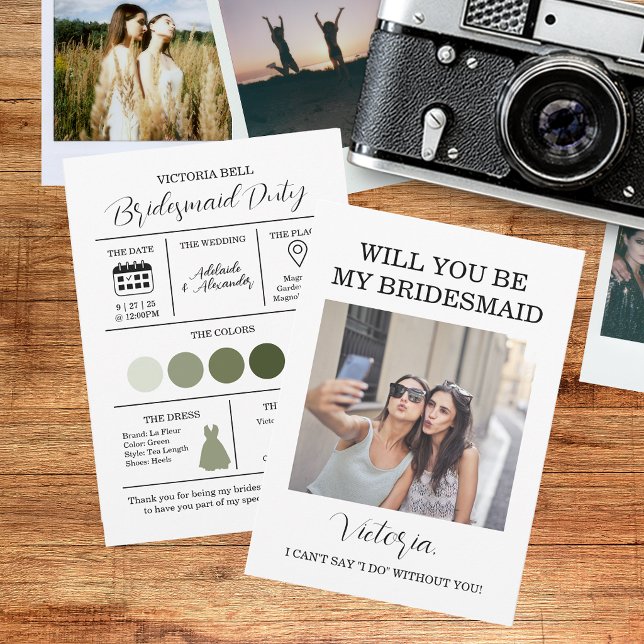 Woodland Forest Bridesmaid Information Card (Creator Uploaded)