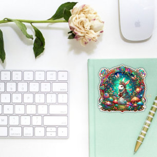 Woodland Forest Bunny Colourful Art Nouveau Easter