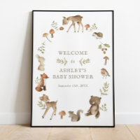 Woodland Forest Creatures Baby Shower Welcome