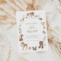Woodland Forest Creatures Wild One Birthday