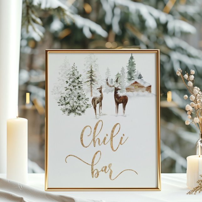 Woodland forest deer Chilli bar Poster (Creator Uploaded)