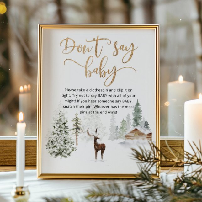 Woodland forest deer Don't say baby Poster (Creator Uploaded)