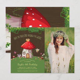 Woodland Forest, Fairy, Photo Invitations