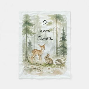 Woodland Forest Friends Customisable Fleece Blanket