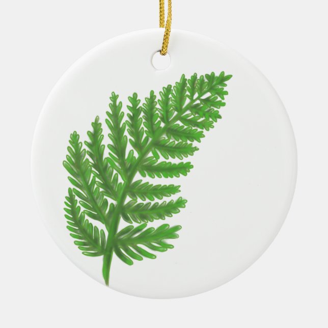 Woodland forest green ferns forest ferns ceramic tree decoration (Front)